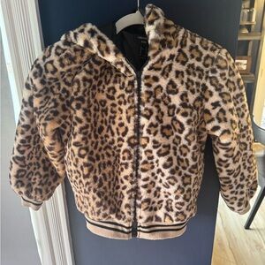 Forever 21 Kids Leopard Print Faux Fur Puffer Jacket - Brown/Tan/Black